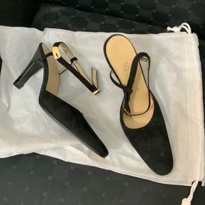 Gucci Suede Ankle Strap Heels Size 6.5